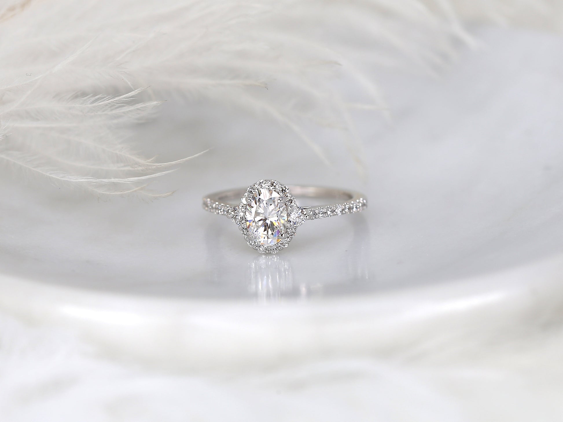 2 CT Emerald Pave Moissanite Engagement Ring