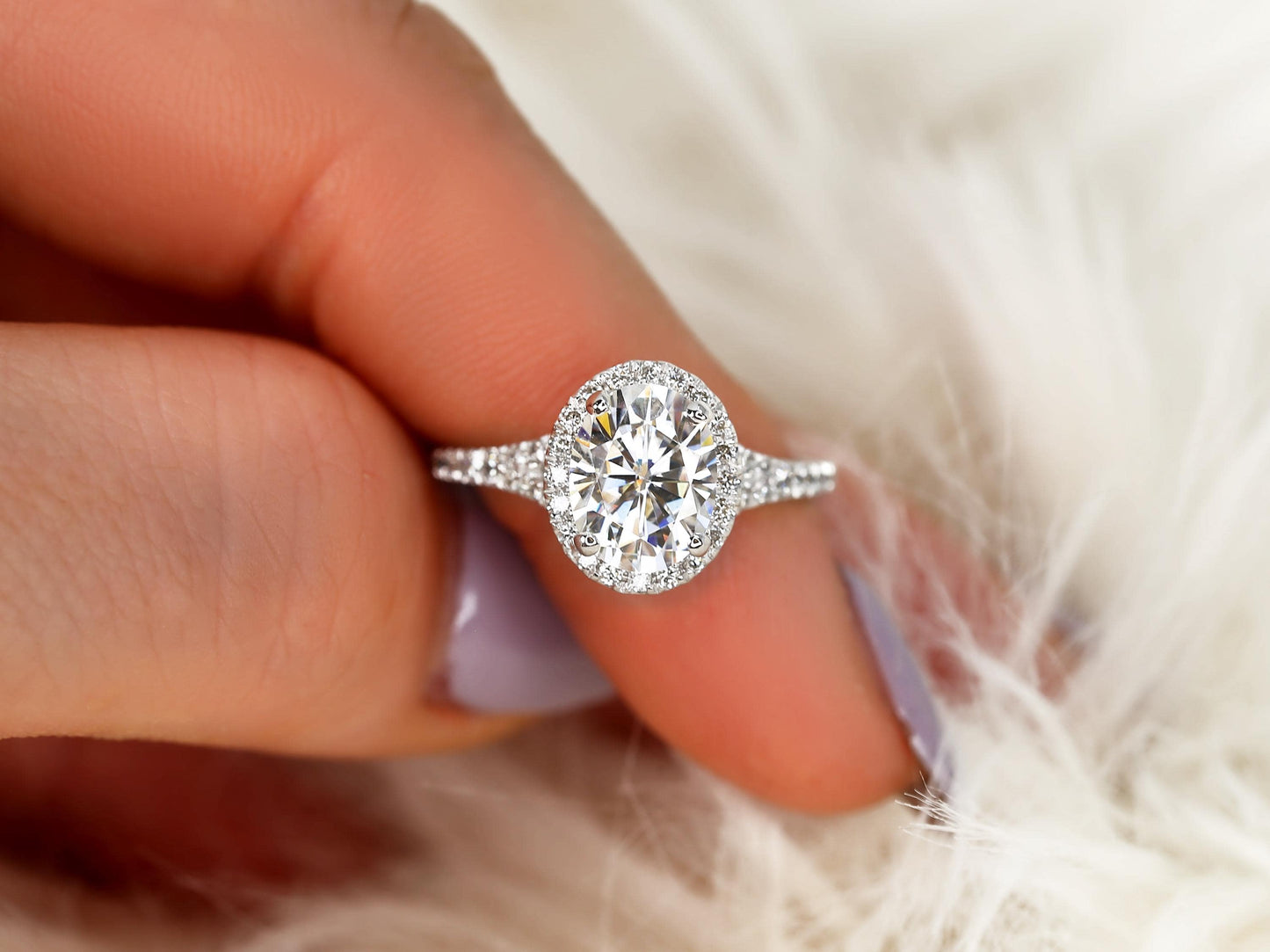 2 CT Emerald Pave Moissanite Engagement Ring
