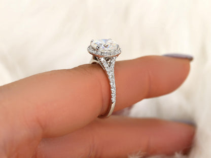 2 CT Emerald Pave Moissanite Engagement Ring