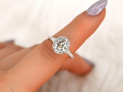 2 CT Emerald Pave Moissanite Engagement Ring