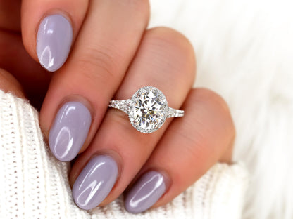2 CT Emerald Pave Moissanite Engagement Ring