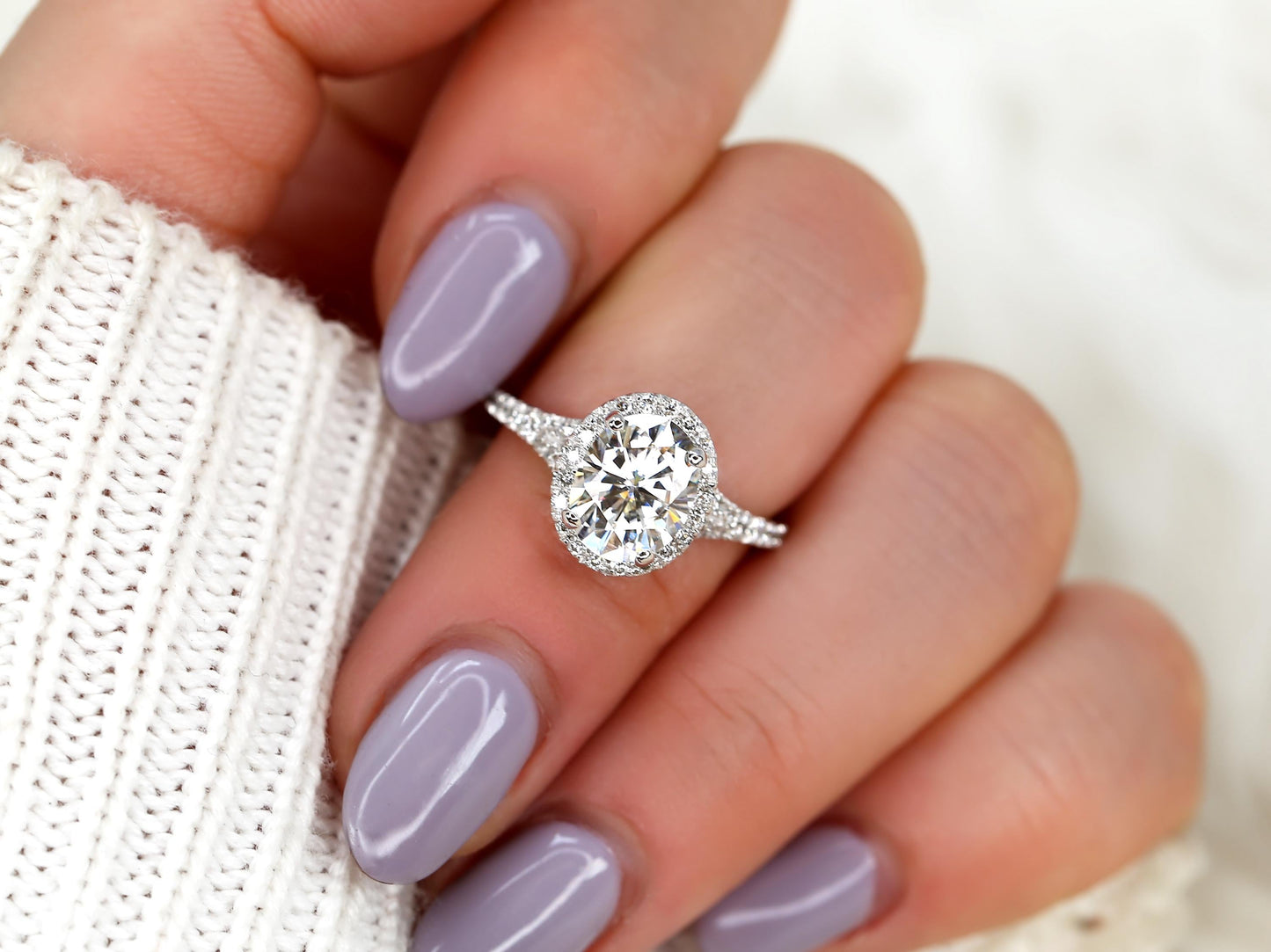 2 CT Emerald Pave Moissanite Engagement Ring
