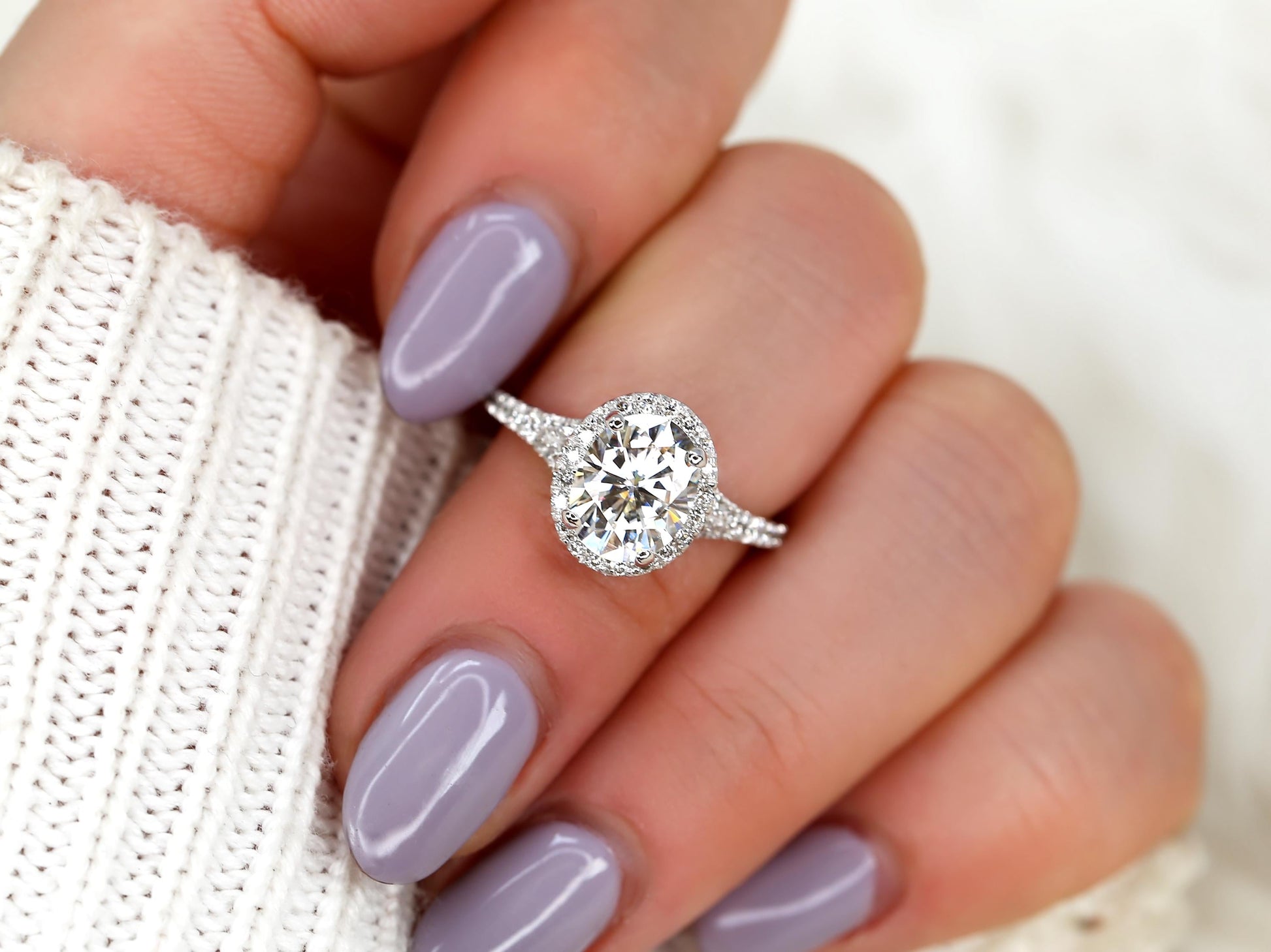 2 CT Emerald Pave Moissanite Engagement Ring