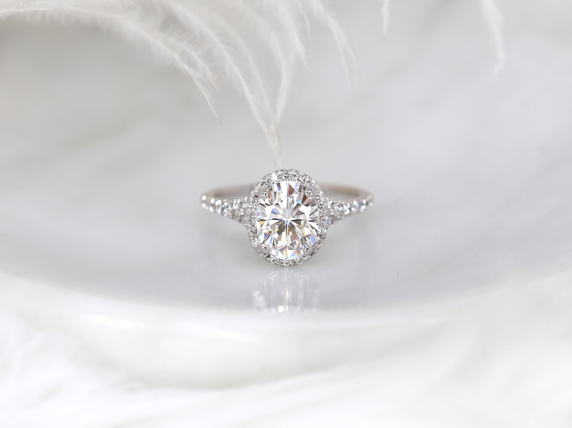 2 CT Emerald Pave Moissanite Engagement Ring