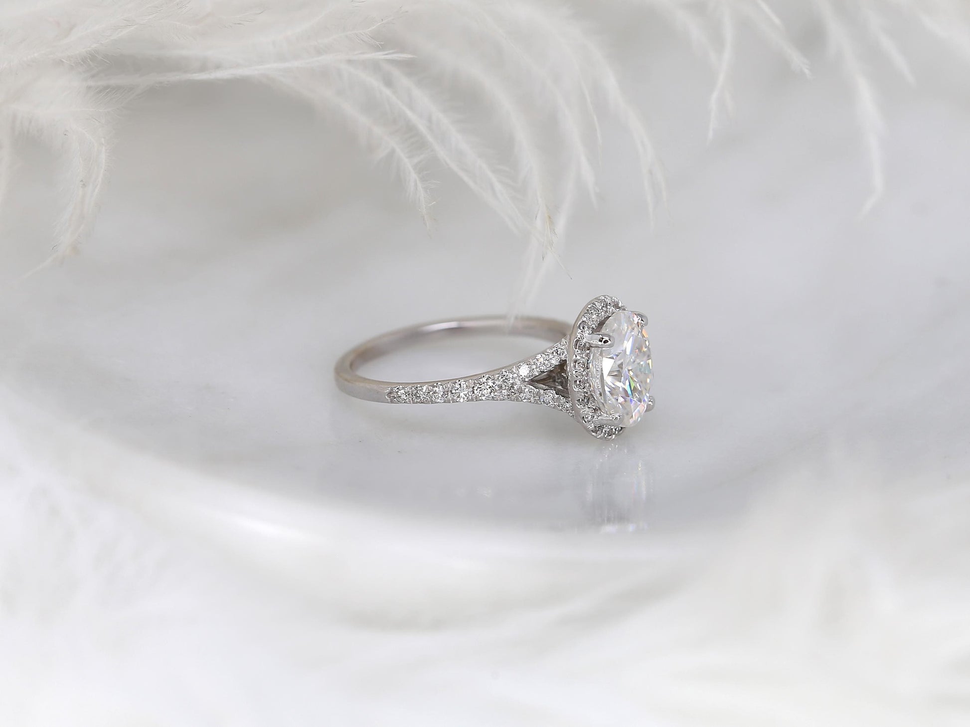 2 CT Emerald Pave Moissanite Engagement Ring