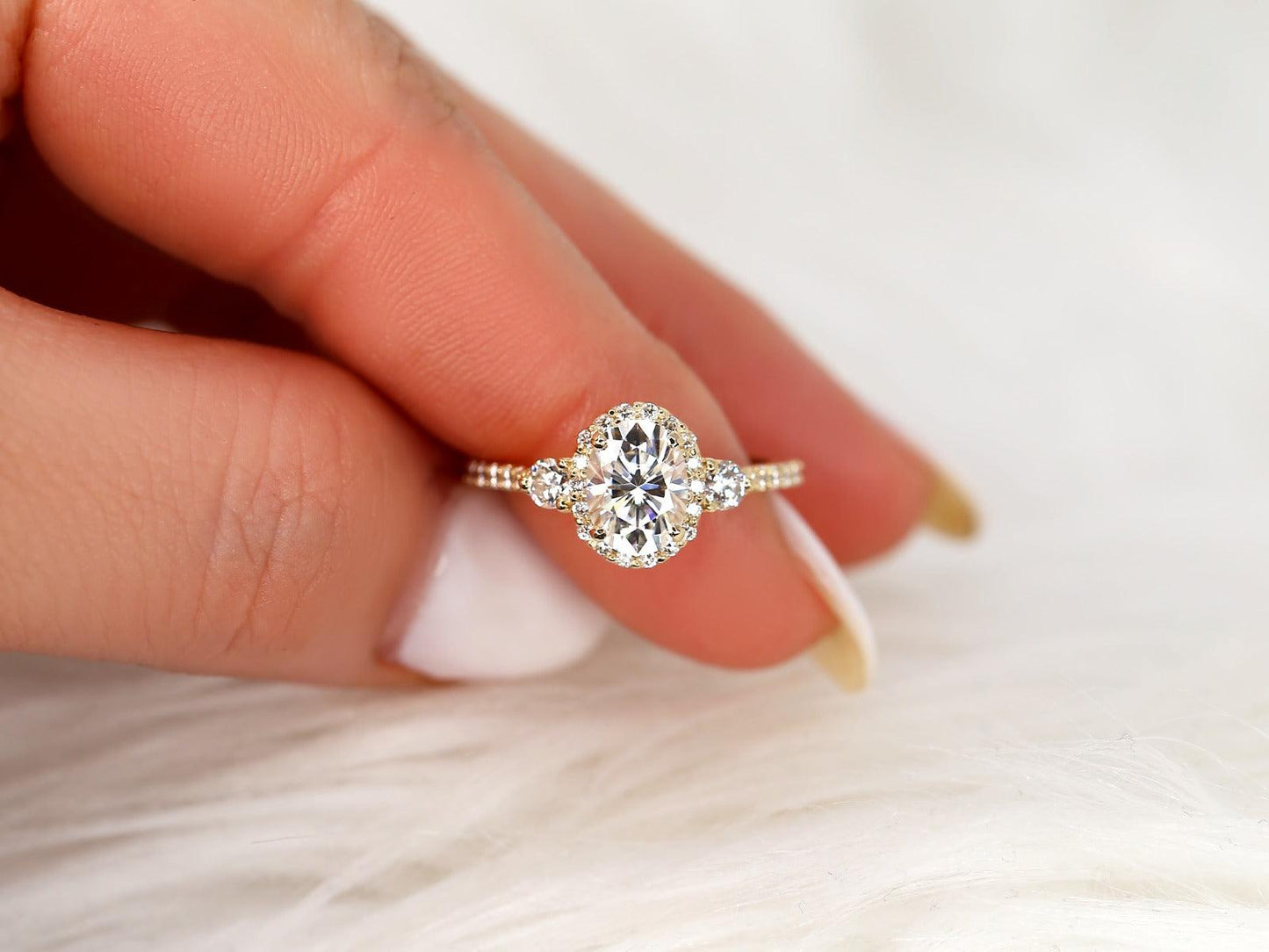 2 CT Emerald Pave Moissanite Engagement Ring
