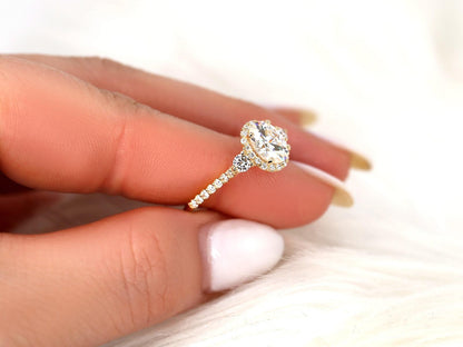 2 CT Emerald Pave Moissanite Engagement Ring