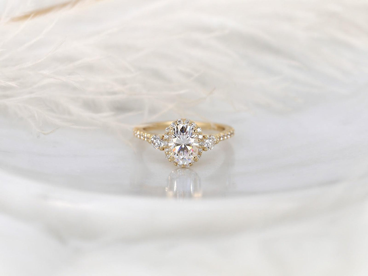 2 CT Emerald Pave Moissanite Engagement Ring