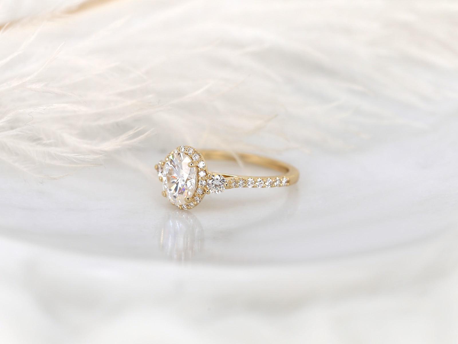 2 CT Emerald Pave Moissanite Engagement Ring