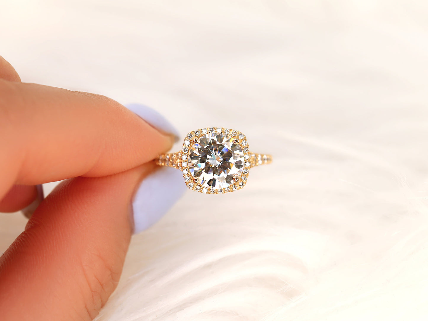 2 CT Emerald Pave Moissanite Engagement Ring