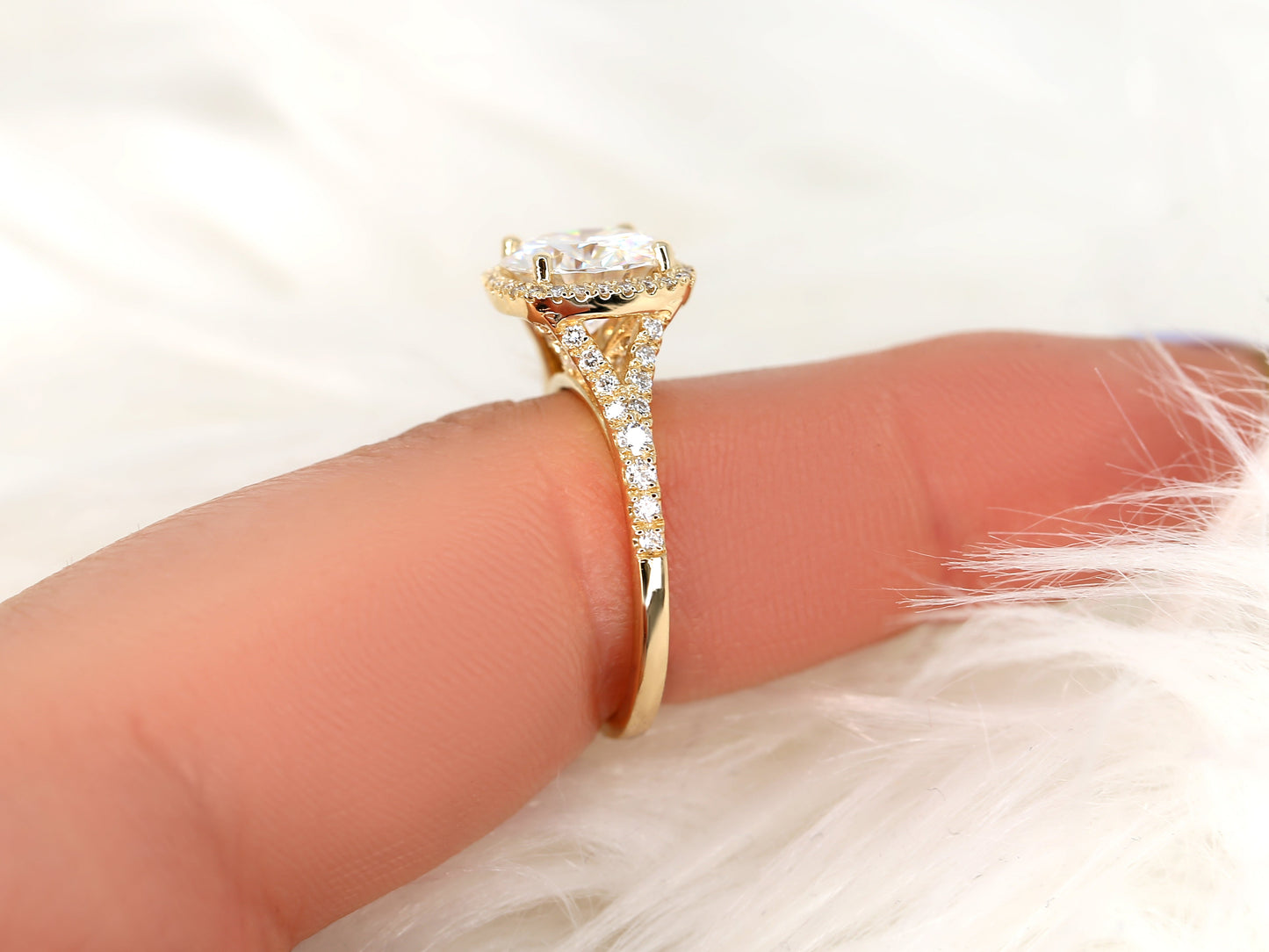 2 CT Emerald Pave Moissanite Engagement Ring