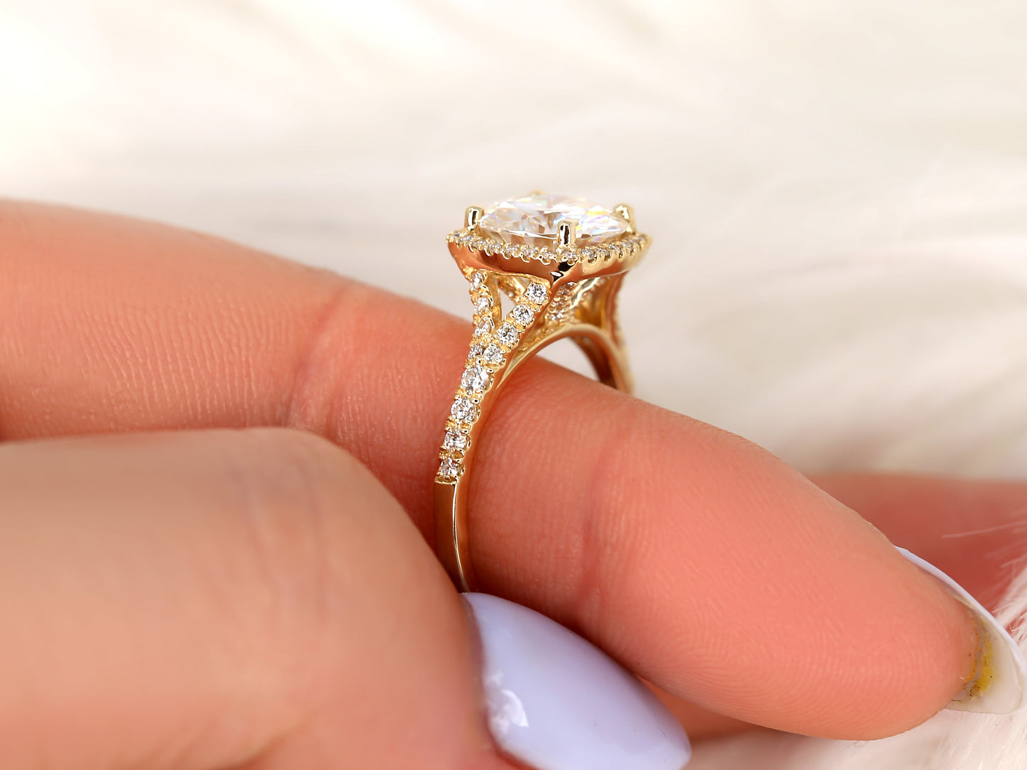 2 CT Emerald Pave Moissanite Engagement Ring