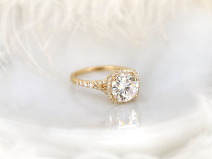 2 CT Emerald Pave Moissanite Engagement Ring