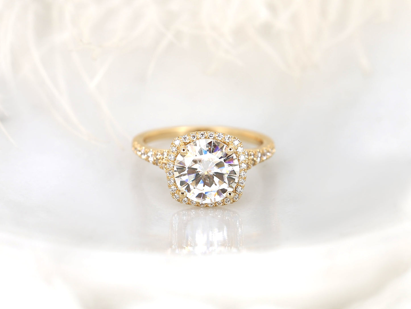 2 CT Emerald Pave Moissanite Engagement Ring