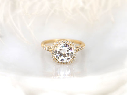2 CT Emerald Pave Moissanite Engagement Ring