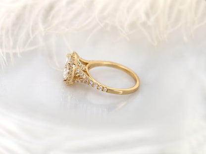 2 CT Emerald Pave Moissanite Engagement Ring