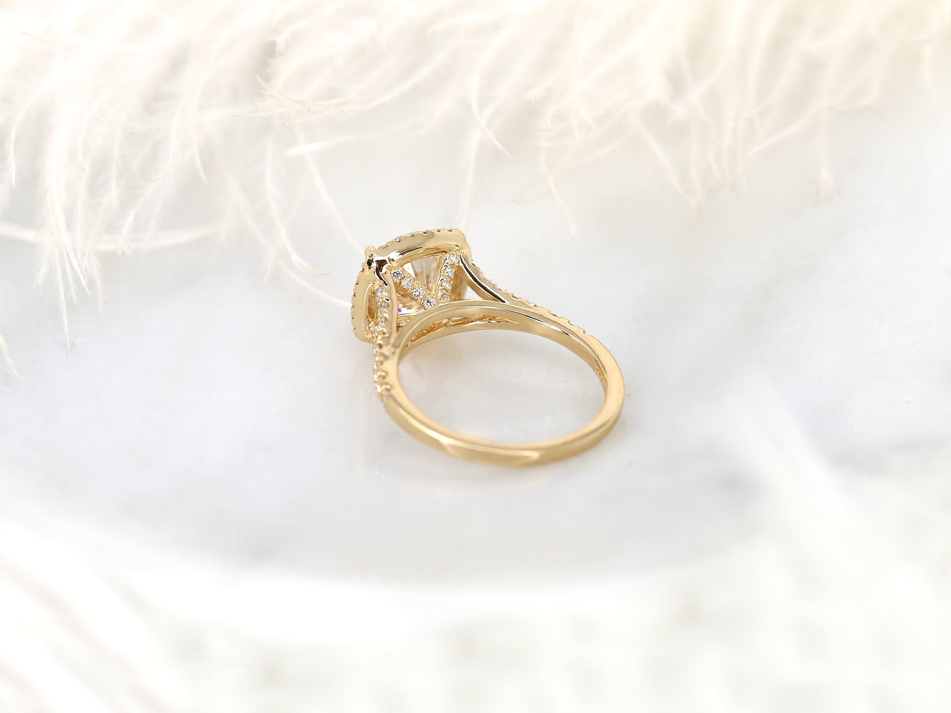 2 CT Emerald Pave Moissanite Engagement Ring