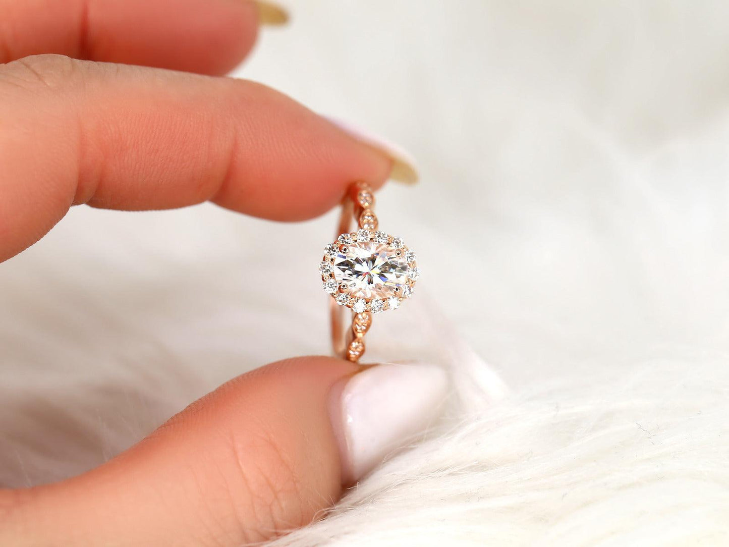 2 CT Emerald Pave Moissanite Engagement Ring