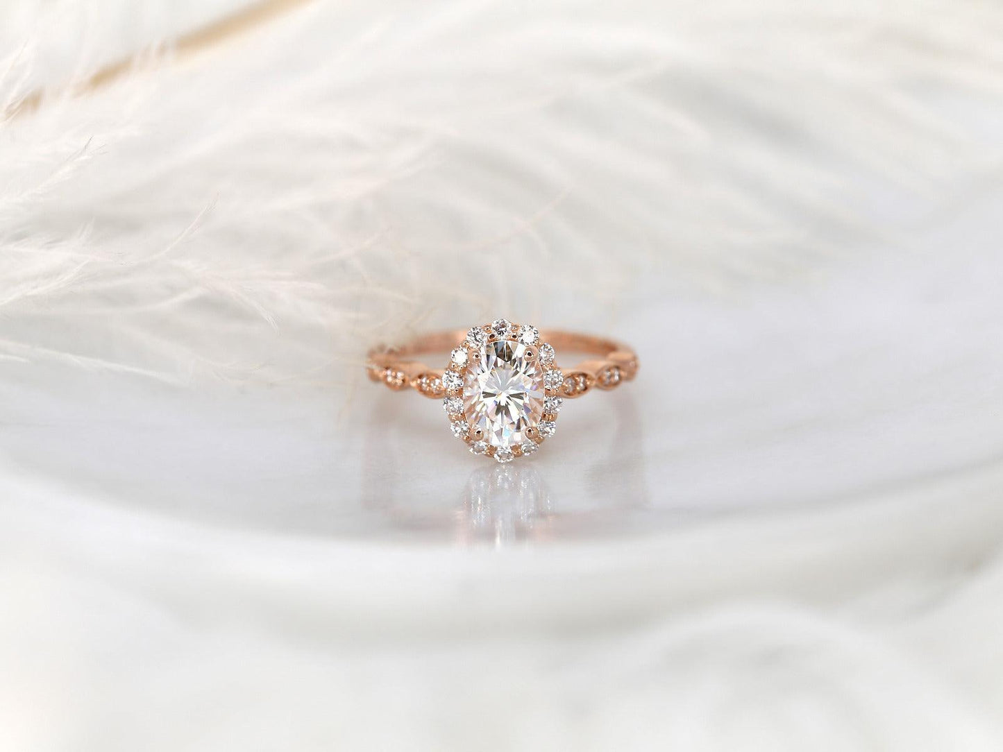 2 CT Emerald Pave Moissanite Engagement Ring