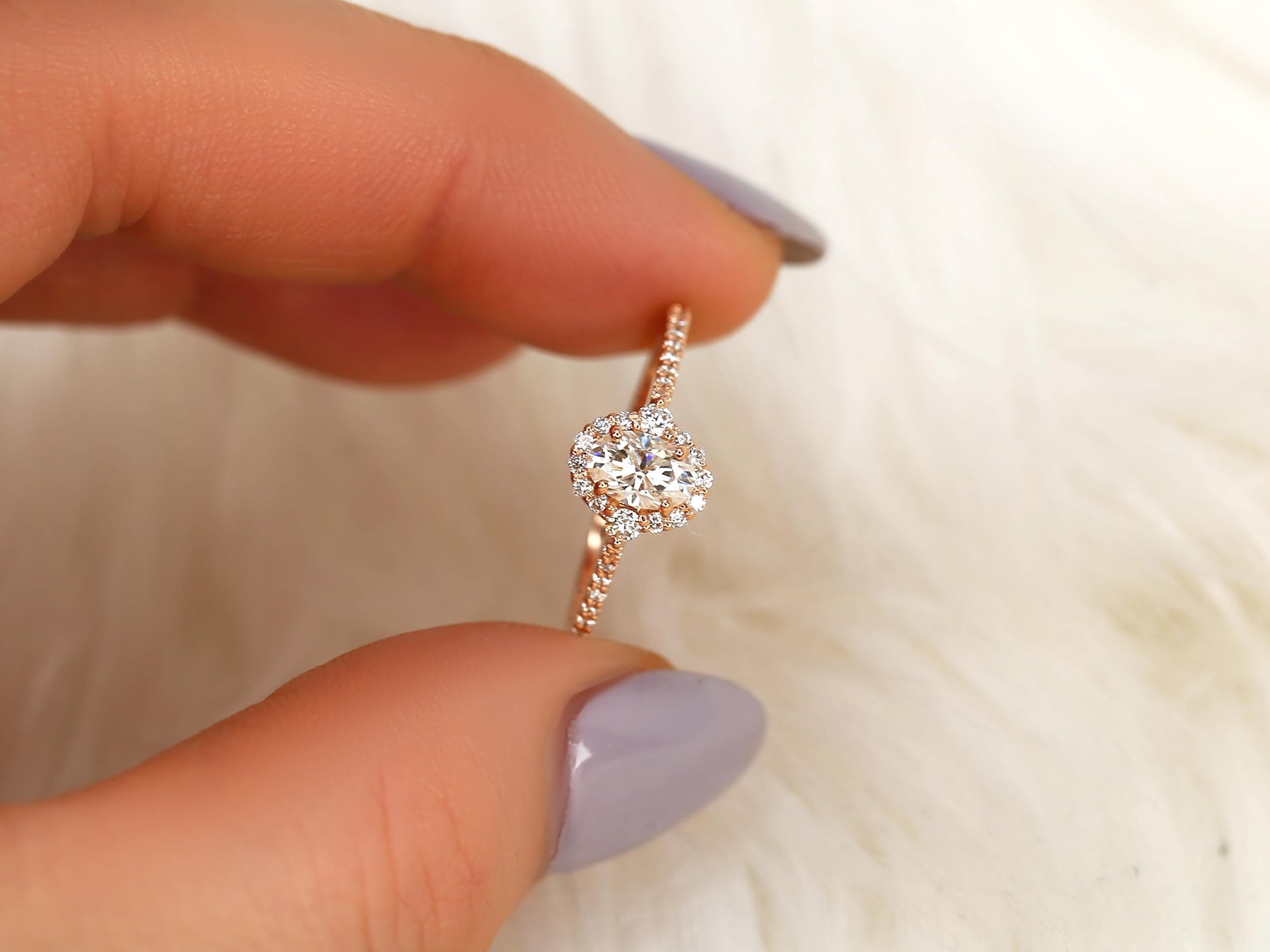 2 CT Emerald Pave Moissanite Engagement Ring