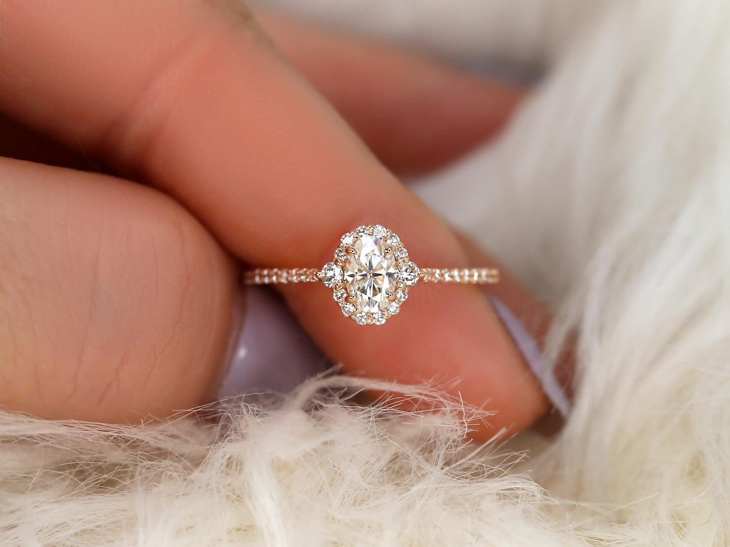 2 CT Emerald Pave Moissanite Engagement Ring