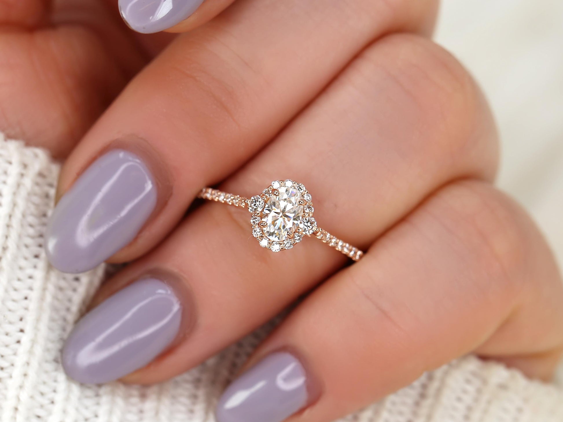 2 CT Emerald Pave Moissanite Engagement Ring