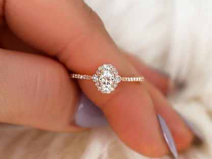 2 CT Emerald Pave Moissanite Engagement Ring