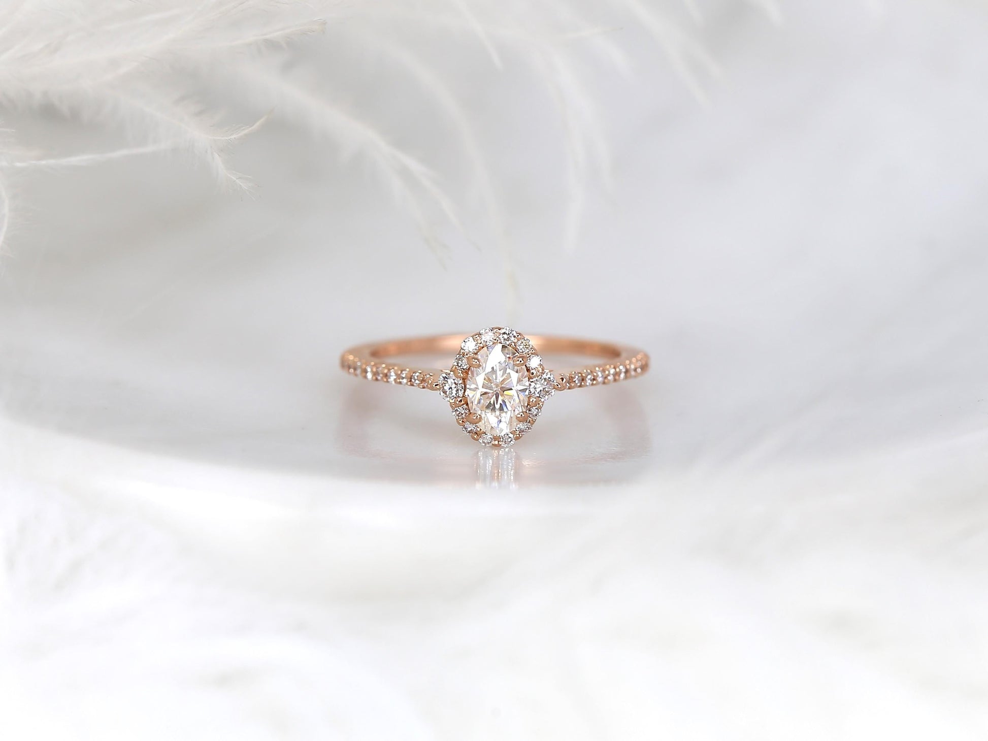 2 CT Emerald Pave Moissanite Engagement Ring