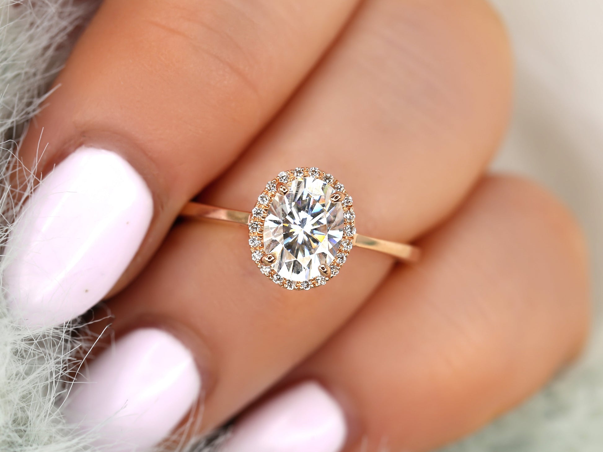 2 CT Emerald Pave Moissanite Engagement Ring