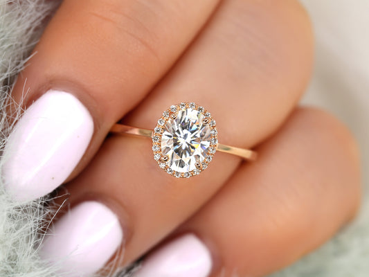 2 CT Emerald Pave Moissanite Engagement Ring
