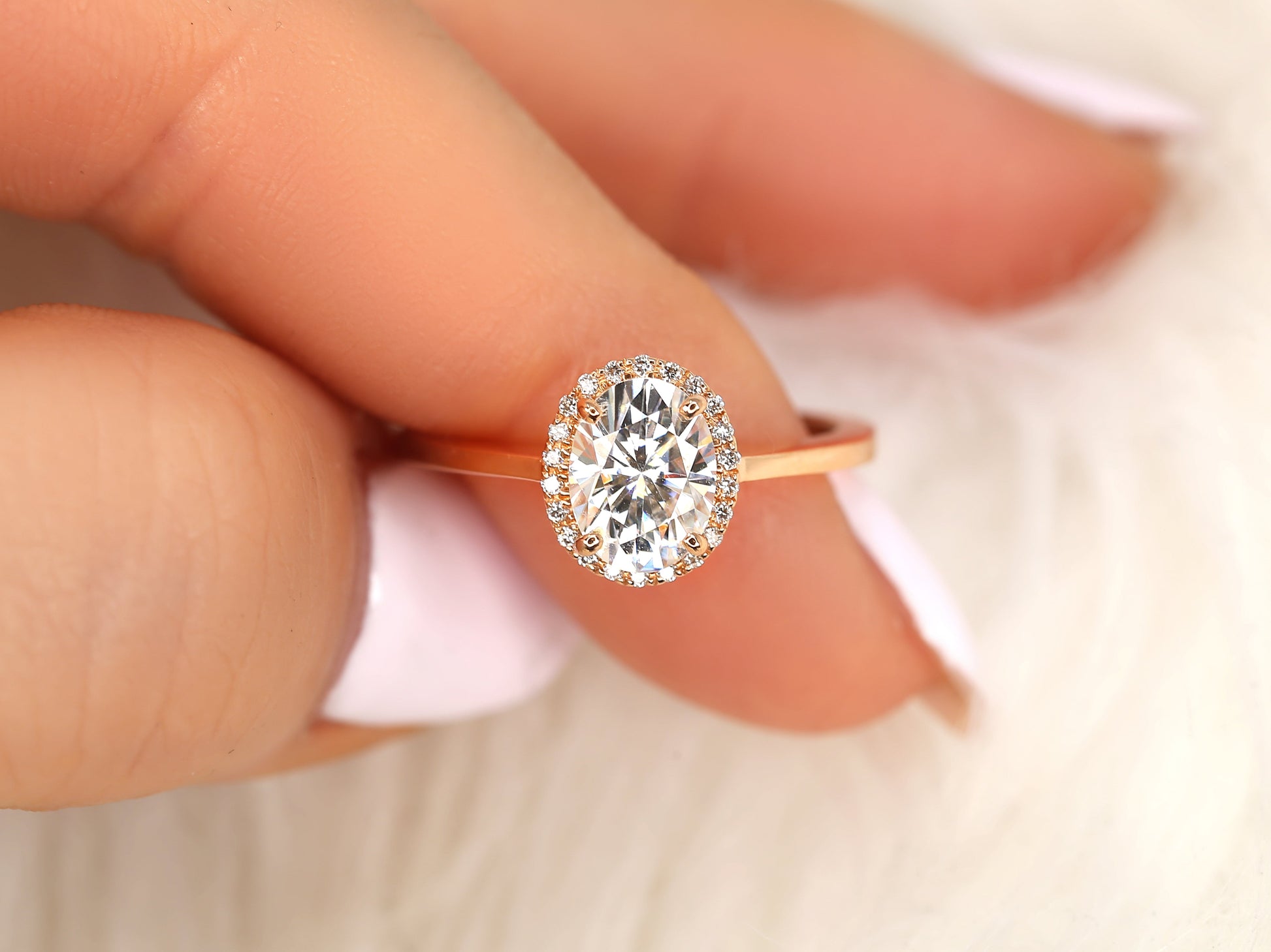 2 CT Emerald Pave Moissanite Engagement Ring