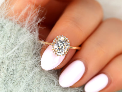 2 CT Emerald Pave Moissanite Engagement Ring