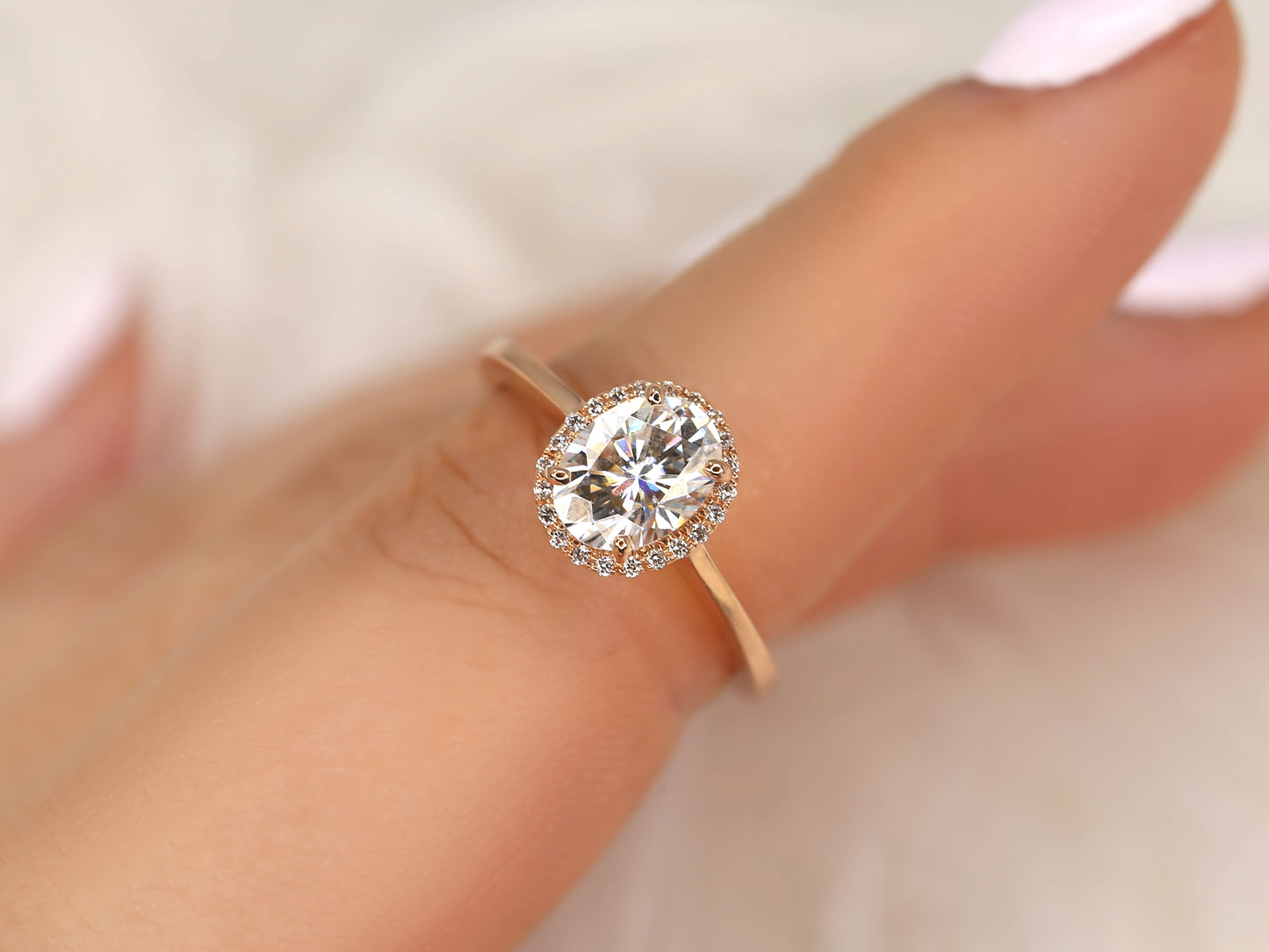 2 CT Emerald Pave Moissanite Engagement Ring