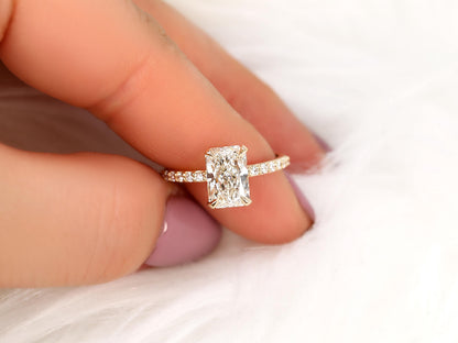 2 CT Emerald Pave Moissanite Engagement Ring