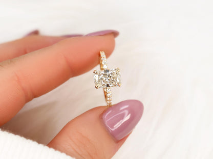 2 CT Emerald Pave Moissanite Engagement Ring