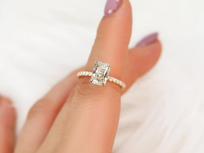 2 CT Emerald Pave Moissanite Engagement Ring