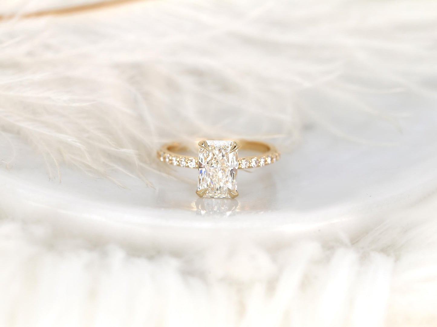 2 CT Emerald Pave Moissanite Engagement Ring