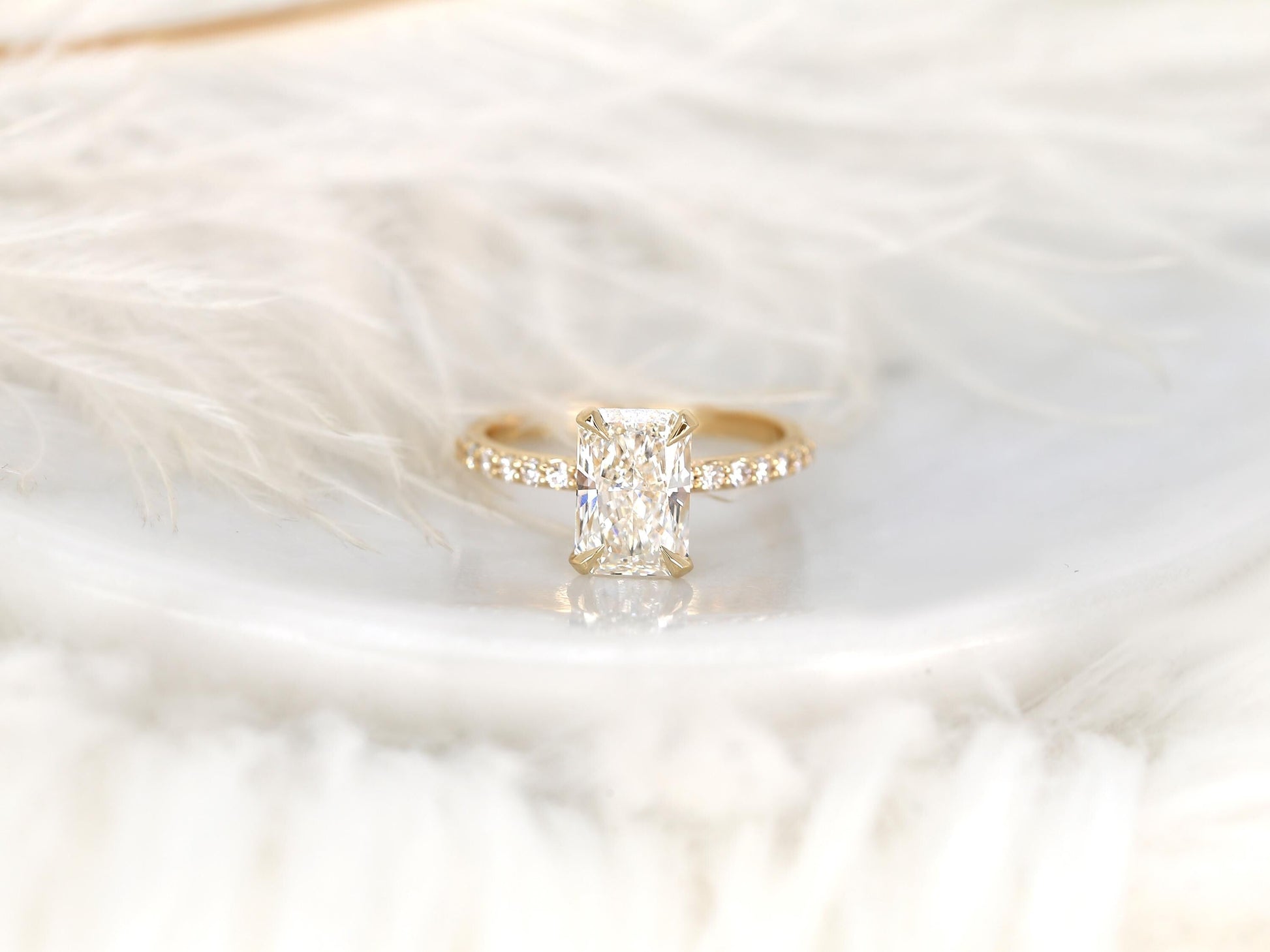 2 CT Emerald Pave Moissanite Engagement Ring