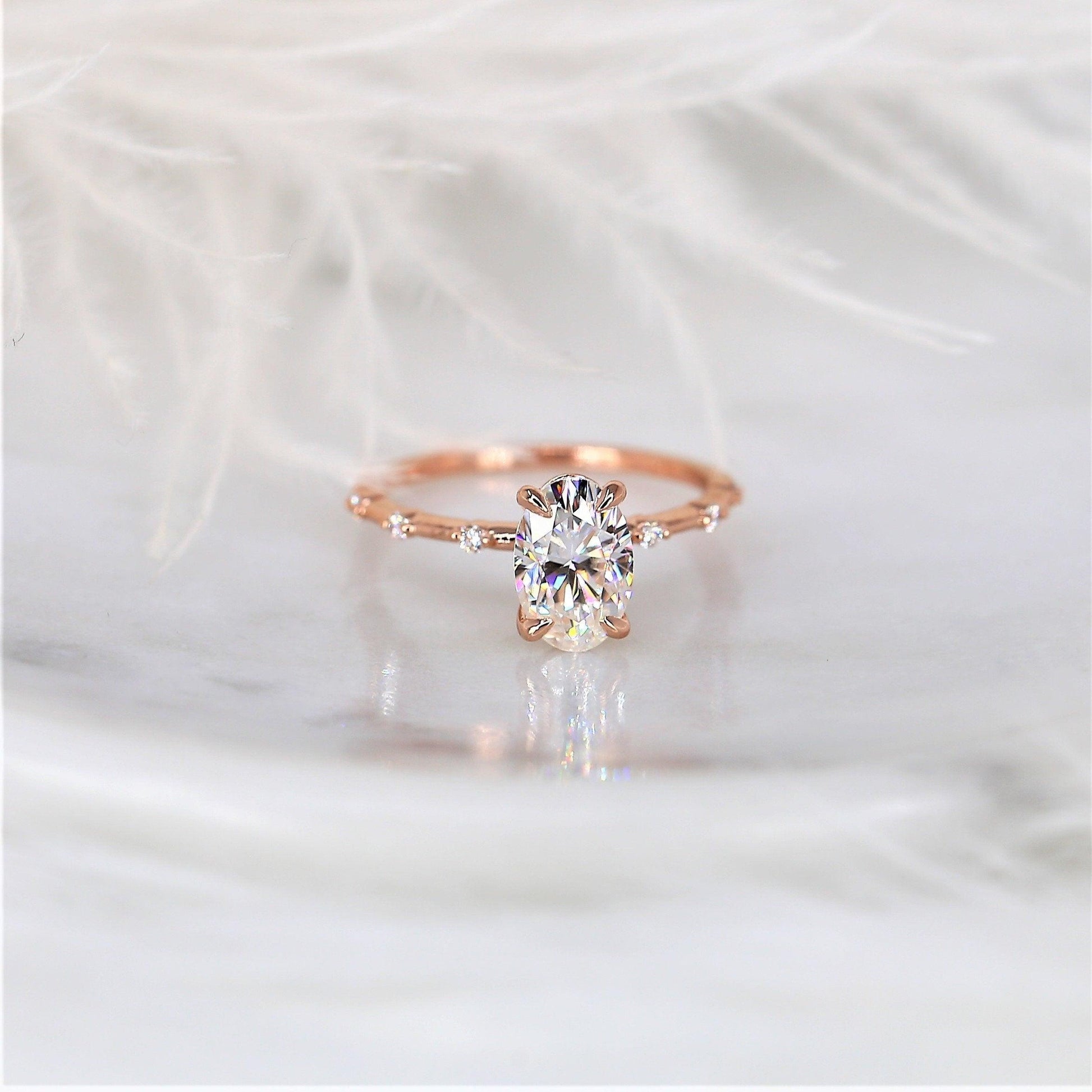 2 CT Emerald Pave Moissanite Engagement Ring