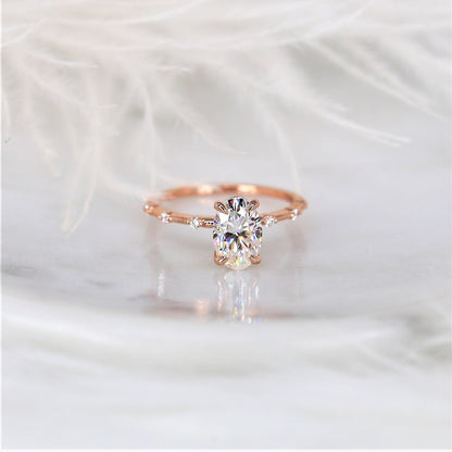 2 CT Emerald Pave Moissanite Engagement Ring