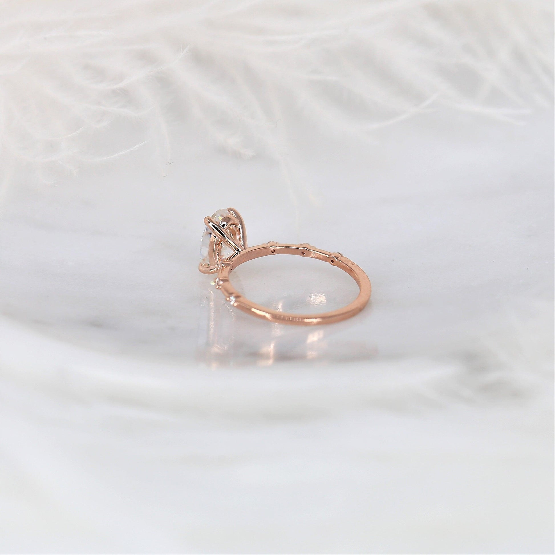 2 CT Emerald Pave Moissanite Engagement Ring
