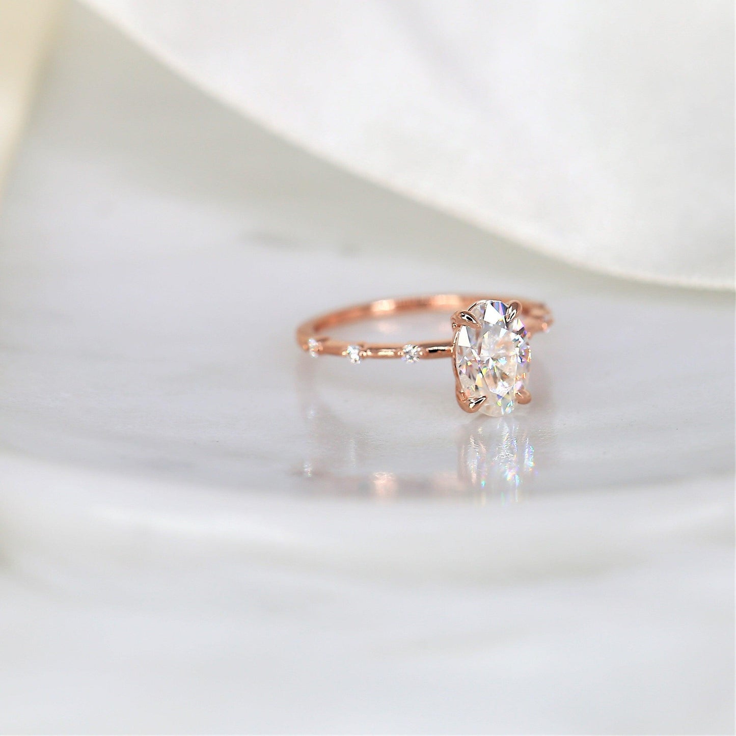 2 CT Emerald Pave Moissanite Engagement Ring