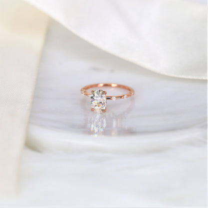 2 CT Emerald Pave Moissanite Engagement Ring