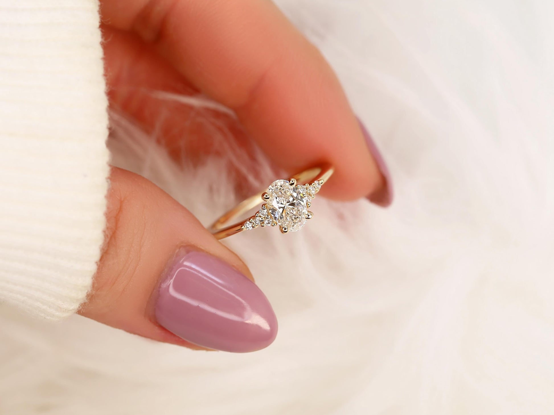 2 CT Emerald Pave Moissanite Engagement Ring
