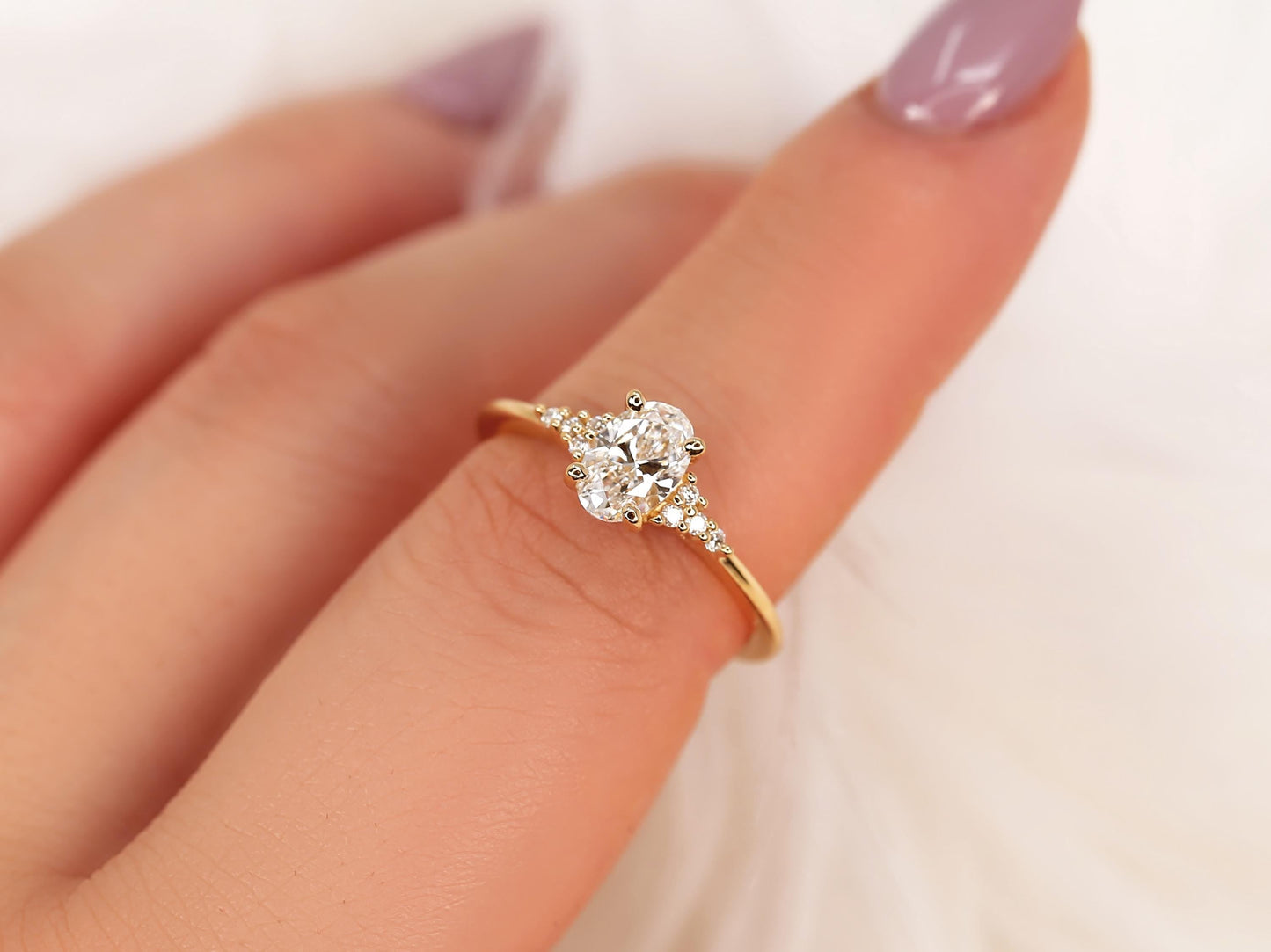 2 CT Emerald Pave Moissanite Engagement Ring