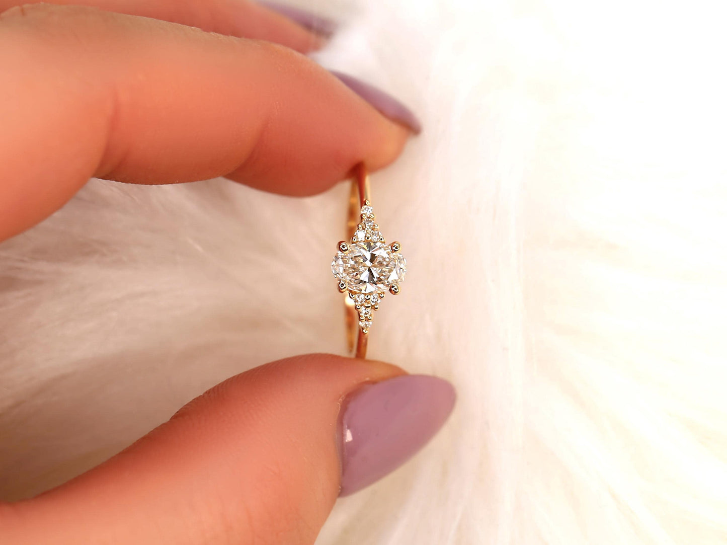2 CT Emerald Pave Moissanite Engagement Ring