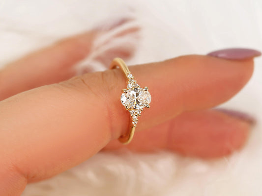 2 CT Emerald Pave Moissanite Engagement Ring
