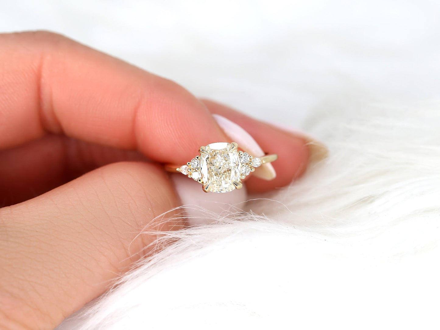 2 CT Emerald Pave Moissanite Engagement Ring
