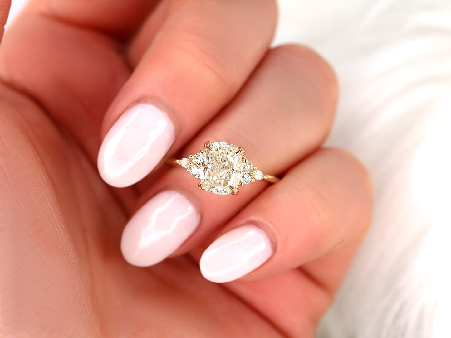 2 CT Emerald Pave Moissanite Engagement Ring