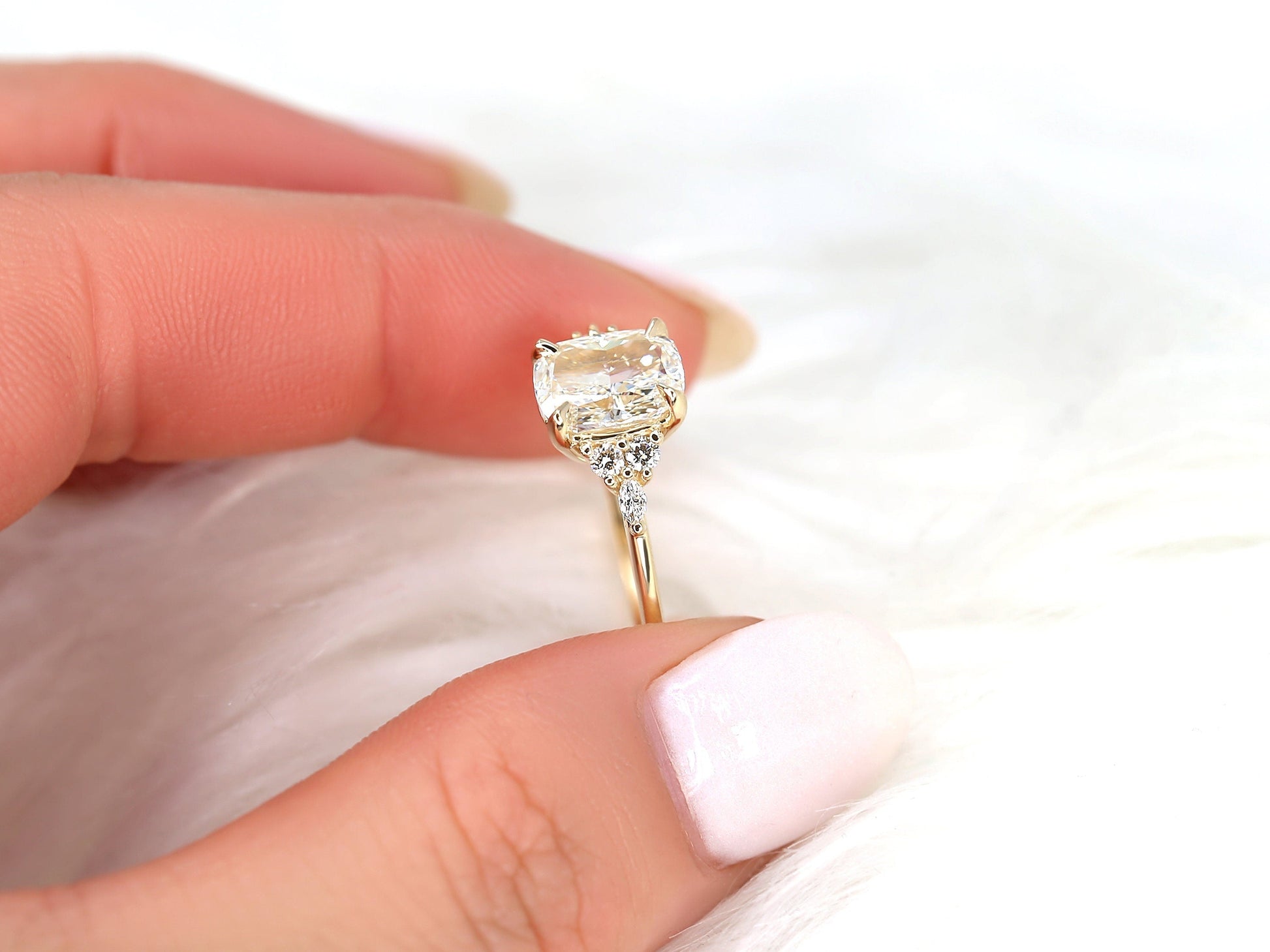 2 CT Emerald Pave Moissanite Engagement Ring